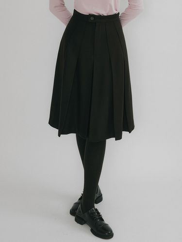 Oson Pleated Midi Skirt_Dark Brown - REORG - Modalova