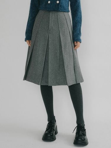 Oson Pleated Midi Skirt_Gray - REORG - Modalova