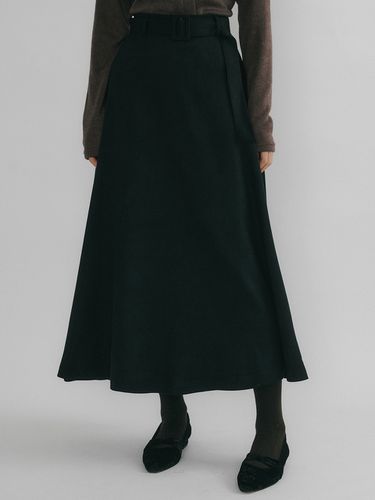 Oson Relaxed Flare Belt Skirt_Black - REORG - Modalova