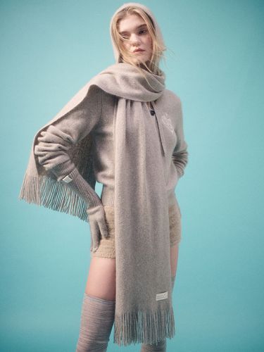 Blended Fringe Scarf_Beige - MARDI MERCREDI - Modalova