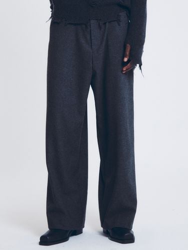 Wool Blend Volume Wide Pant - FAMILLE - Modalova