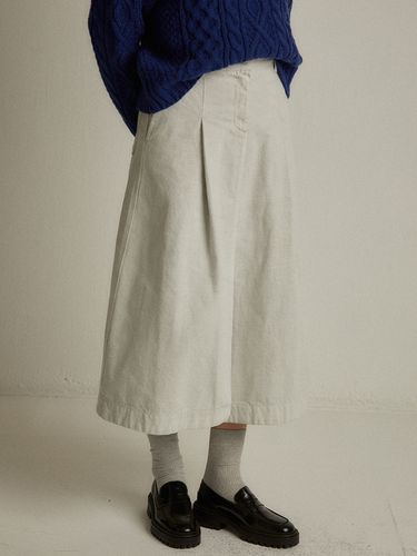 A-line Slit Denim Skirt_Bleach Wash - LARGO - Modalova