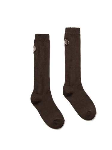 Long Socks MRD Logo_Dark Brown Khaki - MARDI MERCREDI - Modalova