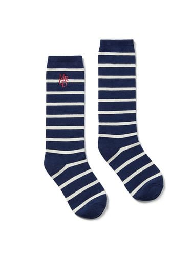 Long Socks Stripe MRCD Logo_Navy Red - MARDI MERCREDI - Modalova