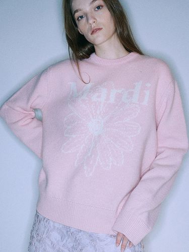 Cashmere Blended Flower Pullover Knit - MARDI MERCREDI - Modalova