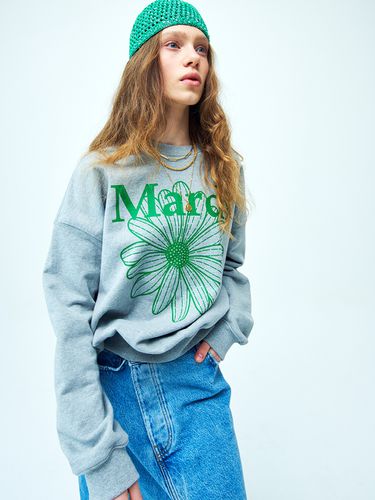 Flower Sweatshirt - Grey Green - MARDI MERCREDI - Modalova