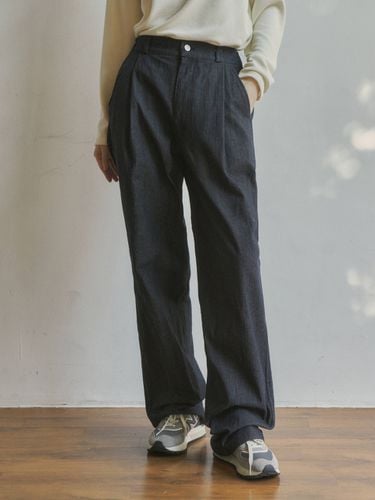 Semi Wide One Tuck Denim Pants (3 Color) - WEDNESDAY OASIS - Modalova