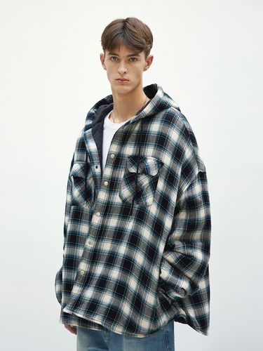 Oversized Check Hooded Padded Jacket _ 3 Colors - Fluke - Modalova