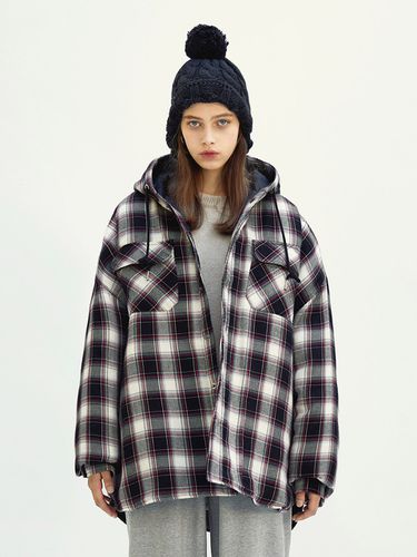 Oversized Check Hooded Padded Jacket _ 3 Colors W - Fluke - Modalova