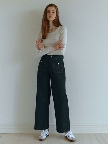 Pocket Wide Raw Denim Pants () - CELITAILS - Modalova