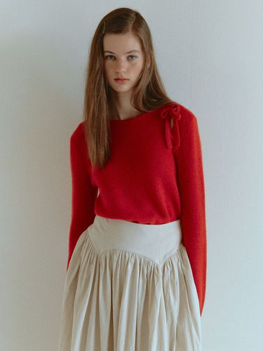 Ribbon Cut Out Knit (Red) - CELITAILS - Modalova