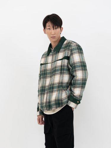 Plaid Blanket Padded Zip-Up Jacket _ - IOEDLE - Modalova