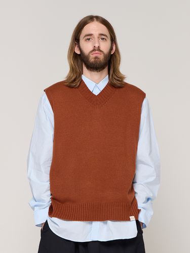 Soft V-neck Knit Vest - CARGOBROS - Modalova