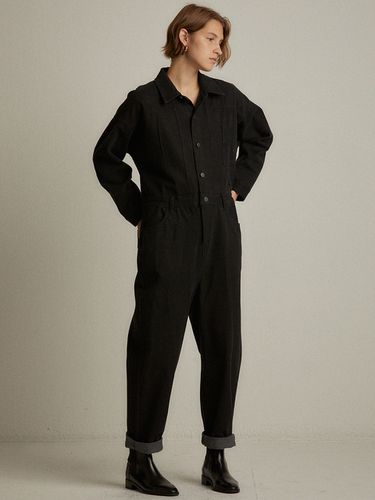 Oversized Denim Jumpsuit_Charcoal - LARGO - Modalova