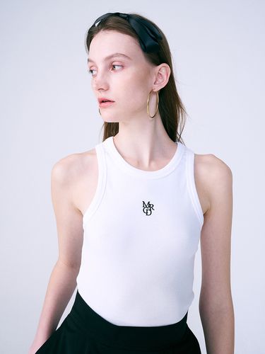 Racer Tank Top - White Black - MARDI MERCREDI - Modalova