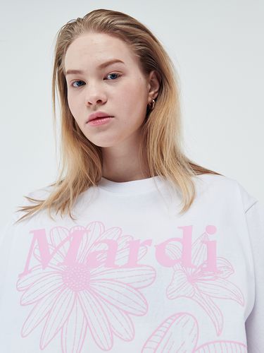 Triple Flower T-shirt - White Pink - MARDI MERCREDI - Modalova