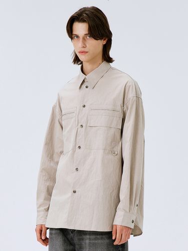 Oversized Pocket Shirt _ Light Grey - NUAKLE - Modalova