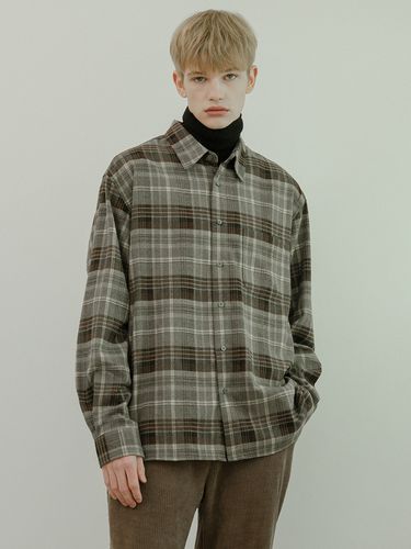 Fleece Casual Plaid Shirt - Brown - HALBKREIS LAYOUT - Modalova