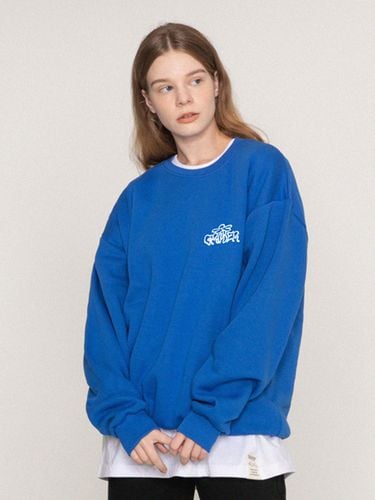 Wave Logo Flower Sweatshirt - Cobalt Blue - GRAVER - Modalova