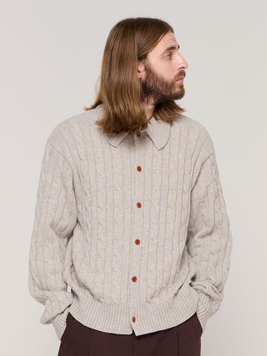 Cable Knit Cardigan - Gray - CARGOBROS - Modalova