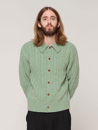 Cable Knit Cardigan - Green - CARGOBROS - Modalova