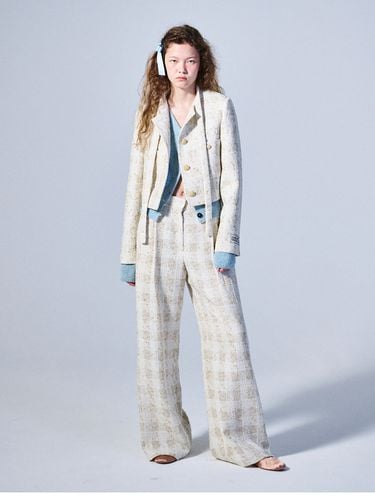 Tweed Wide Pants - MARDI MERCREDI - Modalova