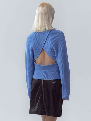 Cotton Back Slit Knit_Blue - MAGJAY - Modalova