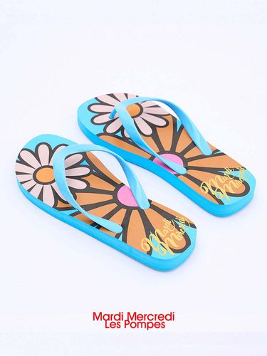 Grand Blossom Flip Flops_Blue - MARDI MERCREDI LESPOMPES - Modalova