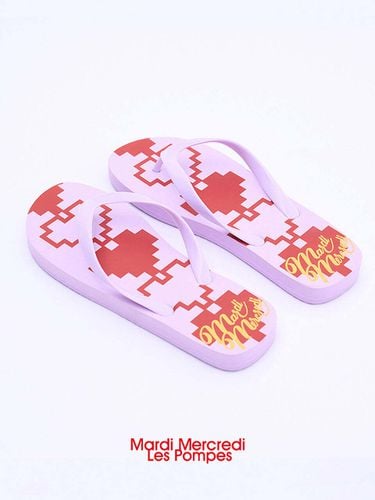 Heart Flip Flops_Pink - MARDI MERCREDI LESPOMPES - Modalova