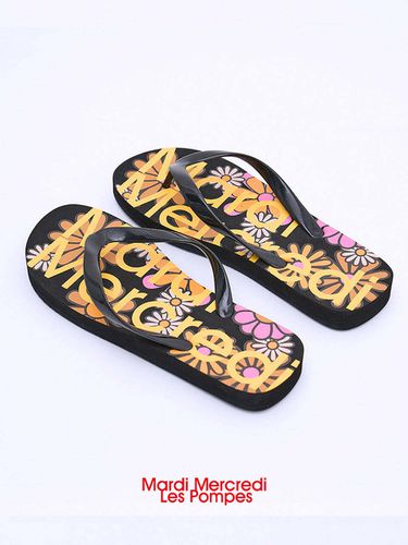 Mardi Blossom Flip Flops_Black - MARDI MERCREDI LESPOMPES - Modalova