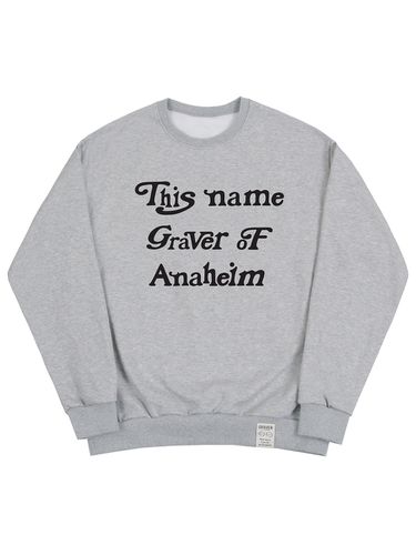 Cursive Letter Sweatshirt - Gray_Black Logo - GRAVER - Modalova