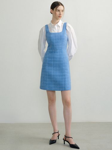 Velvet Tweed Mini Dress_Blue - octette - Modalova