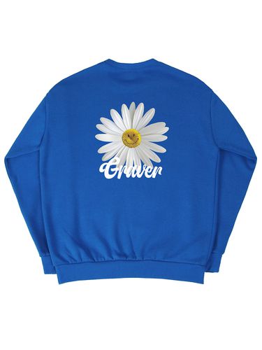 Back Daisy Flower Sweatshirt - Cobalt Blue - GRAVER - Modalova