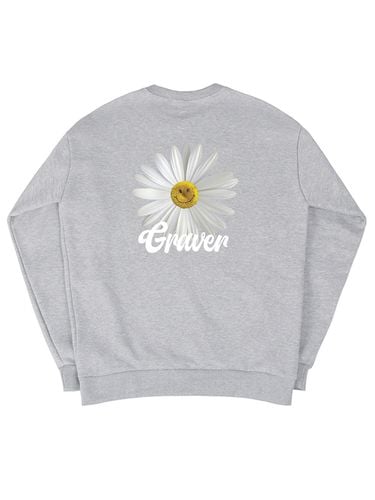 Back Daisy Flower Sweatshirt - Gray - GRAVER - Modalova