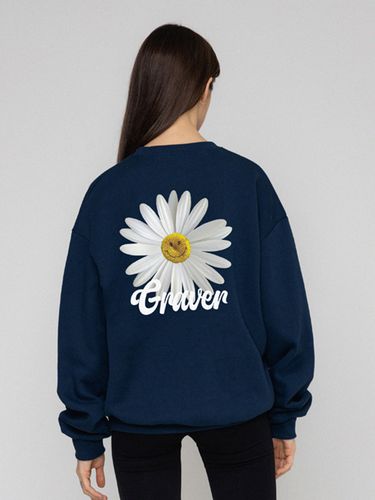 Back Daisy Flower Sweatshirt - Navy - GRAVER - Modalova