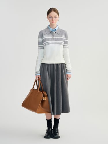 Gray Flared Skirt - Sincethen - Modalova