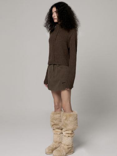 Peached Cotton Cargo Skirt _ Brown - Porta - Modalova