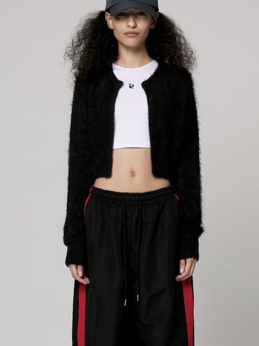 Hairy Fur Cardigan _ Black - Porta - Modalova