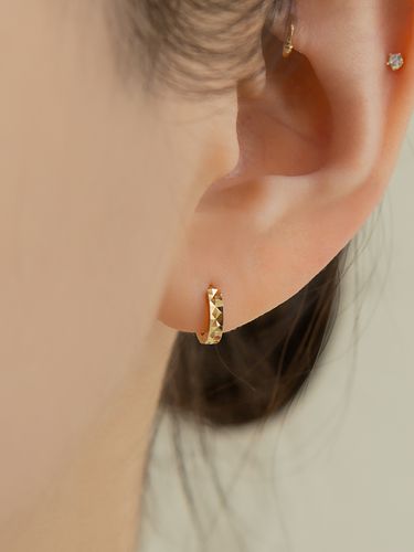 Gold Twinkle Cutting Onetouch Earrings #S09 - LUNNE - Modalova