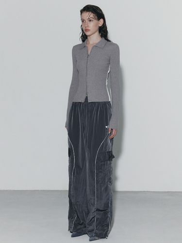 Piping Cargo Track Pants_Dark Gray - Porta - Modalova