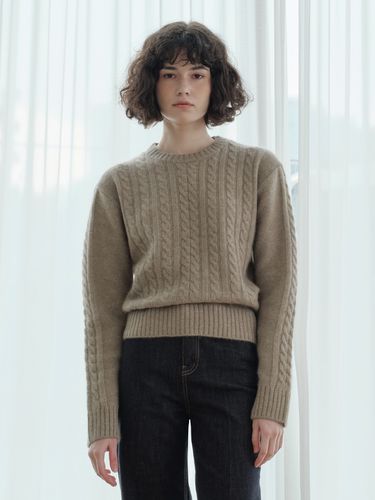 Wool Cable Knit (Beige) - Authenti - Modalova