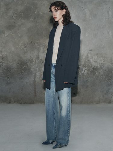 Highlight Washed Denim Pants_Blue - Porta - Modalova