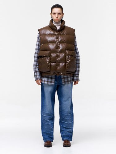 Unisex Leather Puffer Padding Vest W - NUAKLE - Modalova