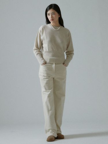 Corduroy Wide Pants Cream - SPRING CROCUS - Modalova