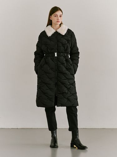 Collar Puffer Coat - Black - Nouve - Modalova