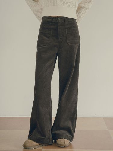 Corduroy straight pants_Brown - vanone atelier - Modalova