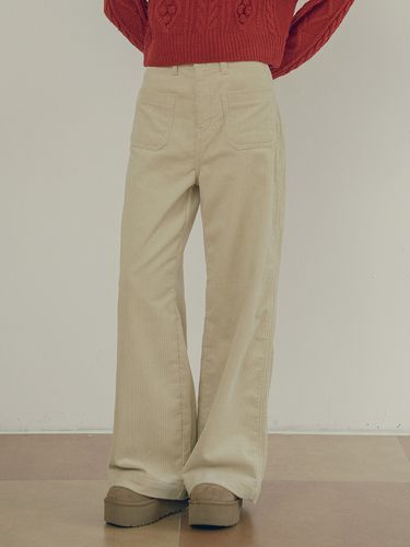 Corduroy straight pants_Cream - vanone atelier - Modalova