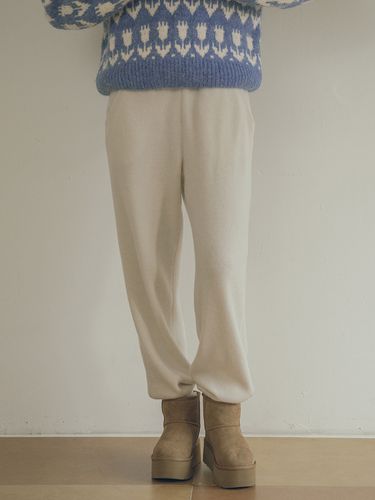 Knit jogger pants_Cream - vanone atelier - Modalova