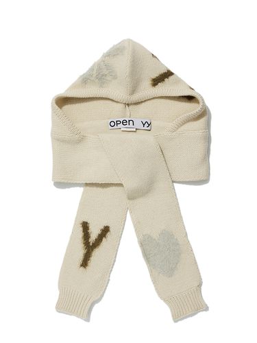 Shaggy Jacquard Hooded Scarf - OPEN YY - Modalova