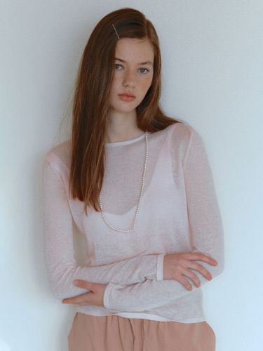 Sheer Knit Top (Light Pink) - CELITAILS - Modalova